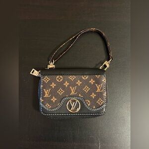 Brown and Black Monogram Clutch Credit Card Holder